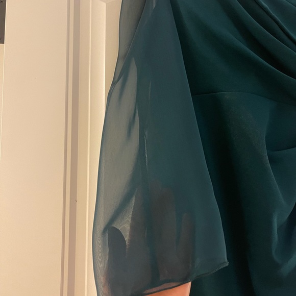 Emerald Green off shoulder Formal Dress (Custom) - Picture 4 of 5